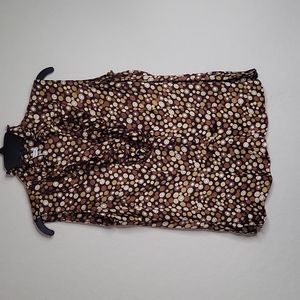 Women ruffled brown blouse M